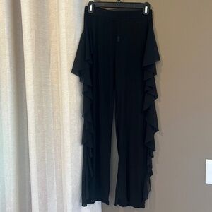 Women's Sheer Ruffle Beach Bottom Cover Up Pants, Size Medium